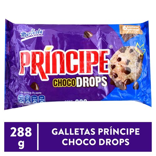 Galleta Principe Choco Drops 6 pack -228 g