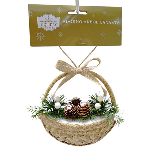 Adorno Holiday Time Para Árbol Canasta Navideña