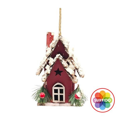Adorno Para Árbol Holiday Time Casa De Pajaro Navidad - 12 cm