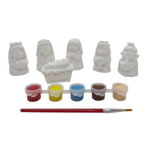 Set de figuras Holiday Time nacimiento para pintar navideño - 6 Uds