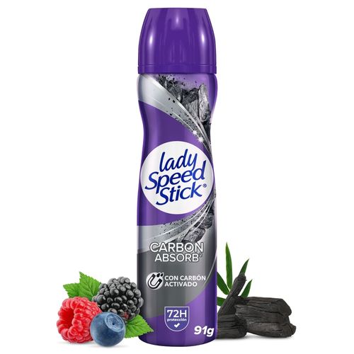 Desodorante Lady Speed Stick Carbón Spray -91 g
