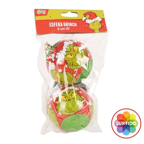 Esfera Grinch Navideñas 8 cm - 2 Uds