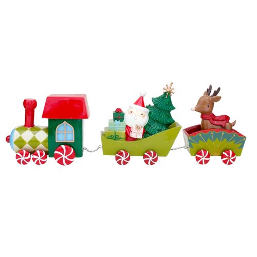 Tren Holiday Time Resina 3 Vagones