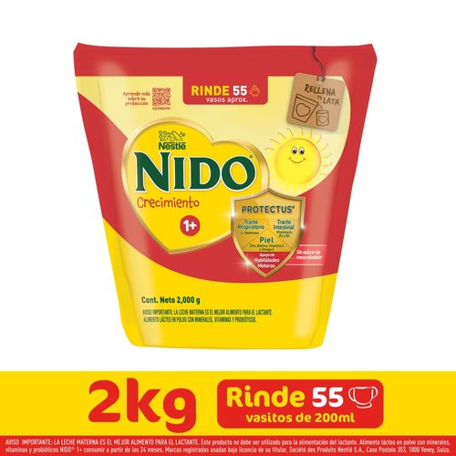 Leche Nido Polvo 1Mas Bolsa 2000Gr