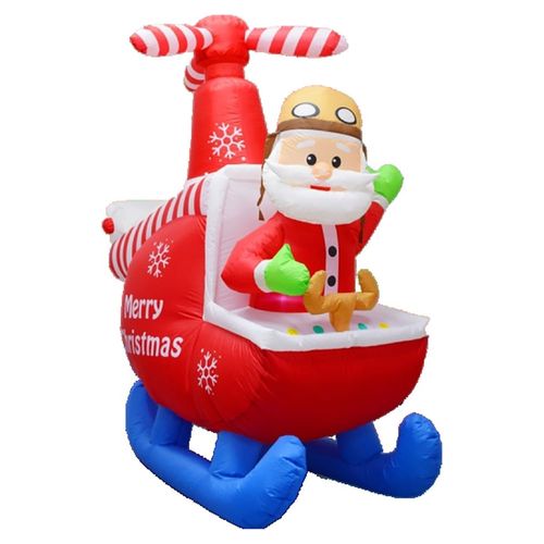 Inflable Holiday Time Santa En Helicoptero - 183 cm