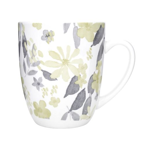 Ms Taza 12onz Porcelana Diseno Floral