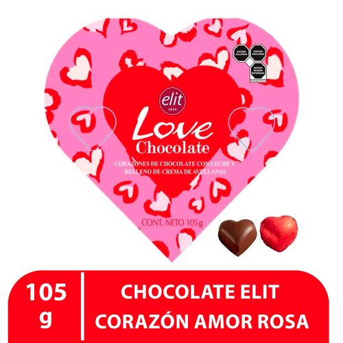 Chocolate Elit Corazon Amor Rosa 105gr