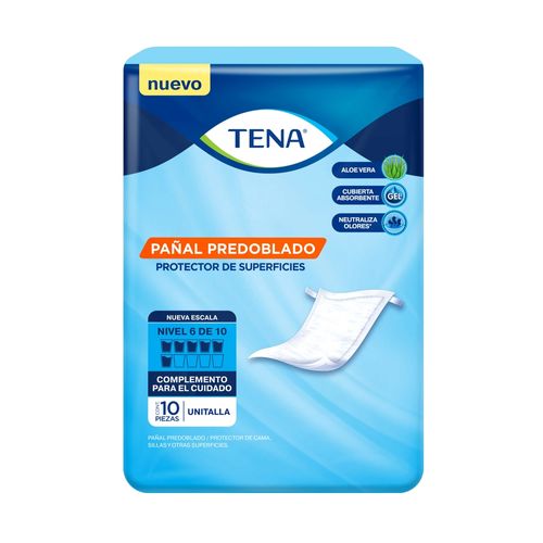 Pañales predoblados Tena protector de superficies - 10 Uds