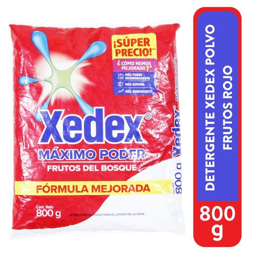 Detergente en polvo Xedex máximo poder frutos del bosque - 800 g