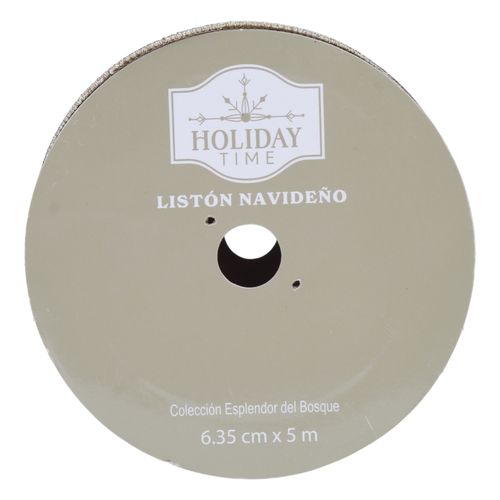 Listón Holiday Time Decorado - 6 cm x 5 m