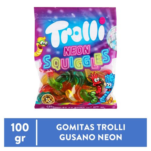 Trolli Gomitas Gusanos Neon 100 Gr