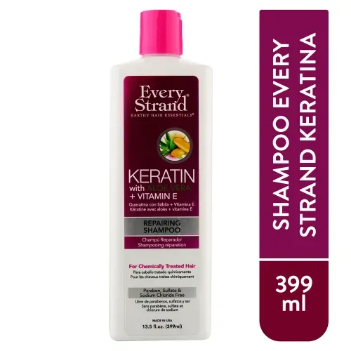Shampo Every Strand Keratin Aloe Vera y Vitamina E -  399 ml