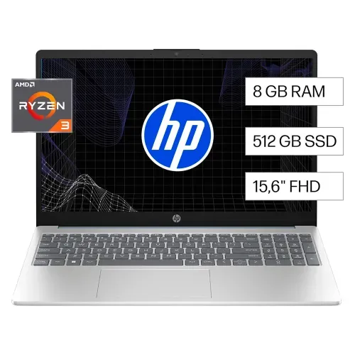 Laptop HP R3 15FC0230LA W11 8GB RAM 512GB Almacenamiento