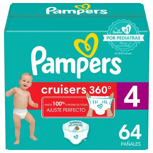 Pañales Pampers Cruisers 360 Etapa 4 - 64 Uds