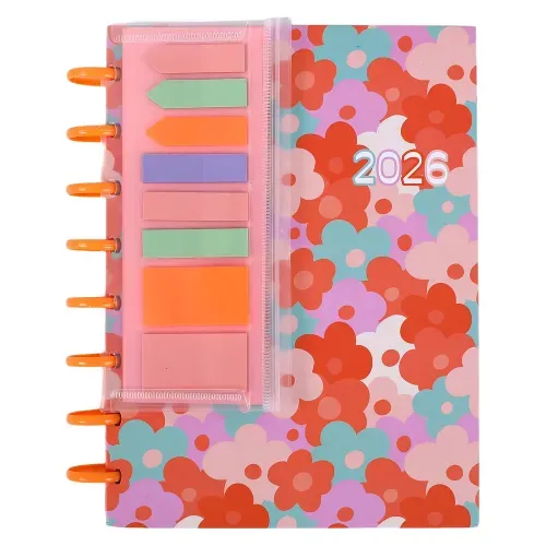 Agenda Pen + Gear espiral diseño floral 2026