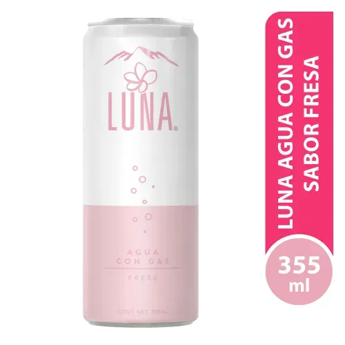 Agua Luna con gas sabor fresa - 355 ml