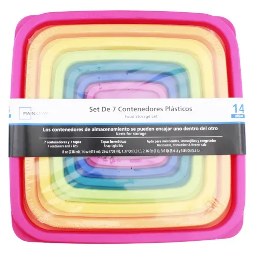 Herméticos y Refractarios Mainstays Set d 7 Contenedores De Alimentos Mainst