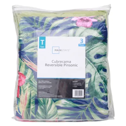 Cubrecama Mainstays reversible individual - 3 pzas
