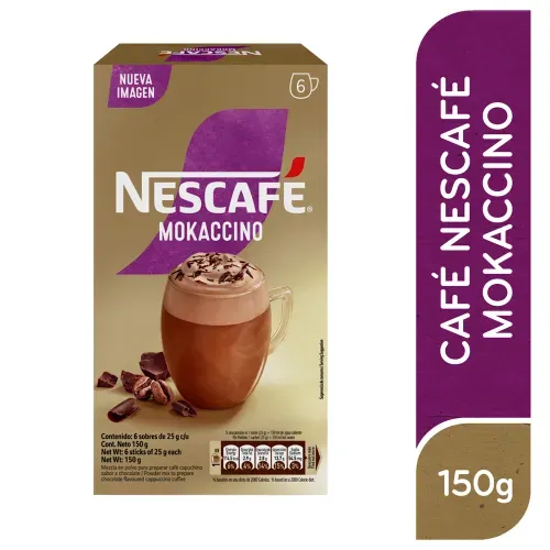 Café Nescafé Cappuccino Mokaccino 6 Sobres - 150 g