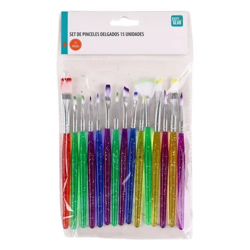 Set Pen + Gear pinceles delgados - 15 Pzas