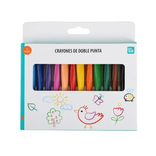 Crayones de cera Pen + Gear doble punta - 12 Pzas
