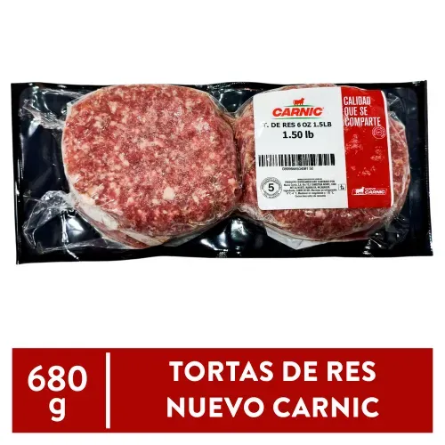 Tortas De Res Nuevo Carnic 6oz 1.5lb
