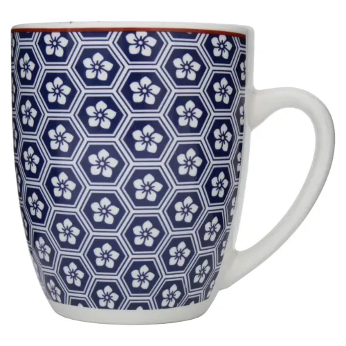 Ms Taza De Porcelana 12onz Color Azul