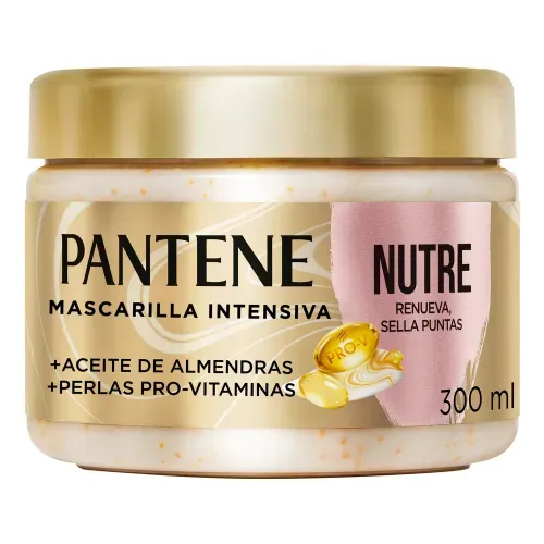 Mascarilla Para Cabello Pantene Nutre, Renueva Y Sella Puntas Con Aceite De Almendras - 300 ml