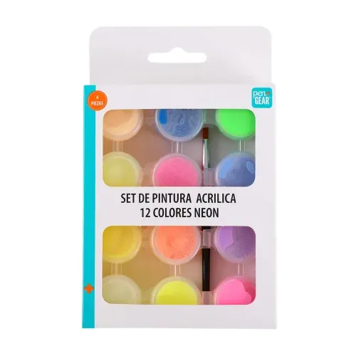 Pintura acrílica Pen + Gear colores neón - 12 Uds