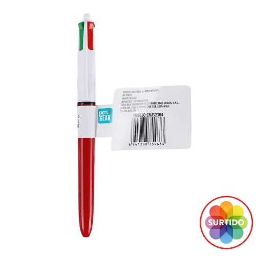 Bolígrafo retráctil Pen + Gear cuatro colores en uno