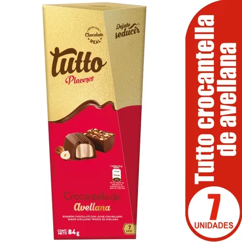 Chocolates Tutto Placeres Crocantella de Avellana Bombones 7 uds - 84 g