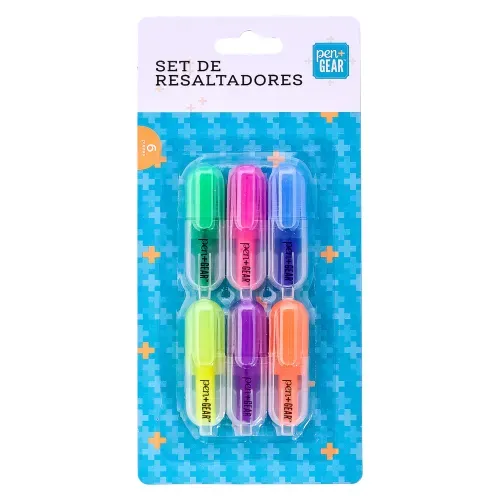 Mini resaltadores Pen + Gear no tóxicos - 6 Pzas