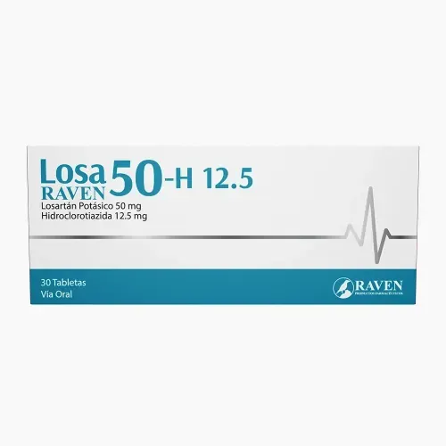 Losaraven Raven 50-H 30 Tabletas - 12.5mg  -Precio indicado por Unidad-