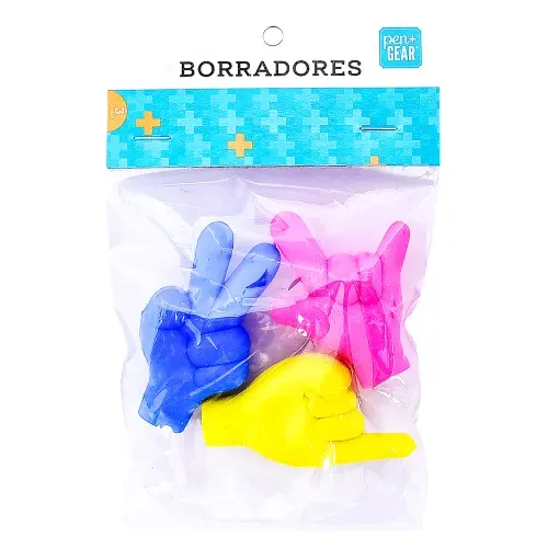 Borradores Pen + Gear con forma de mano - 3 Pzas