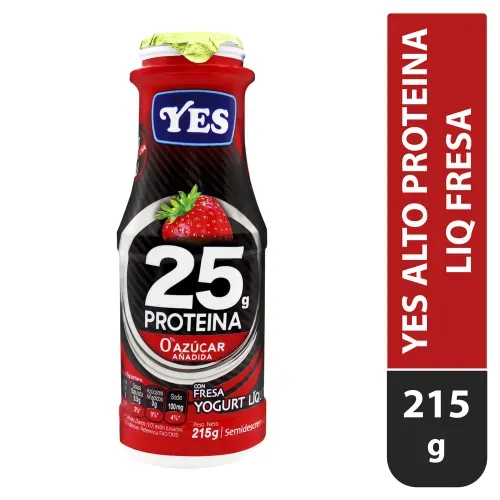 Yogurt Yes líquido alto en proteína fresa - 215 g