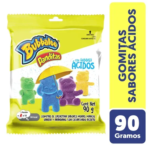 Gomitas Bubbaloo panditas ácidos - 90 g Synchronized