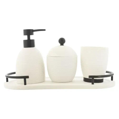Set De 4 Accesorios De Bano De Poliresin