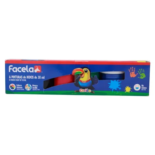 Pintura Facela caribe de dedo caja - 6 Uds