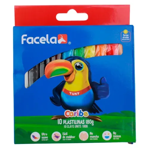 Plastilina Facela de colores no tóxica - 10 Uds