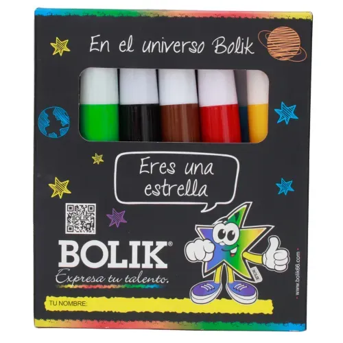 Marcadores Bolik gruesos lavables - 12 Uds