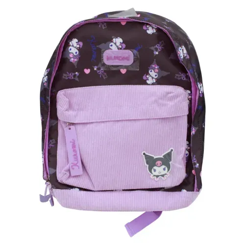 Mochila Juvenil Hello Kuromi Lila y Negr