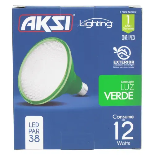 Foco Led Par 38 6w Verde Ip65 Caja Col