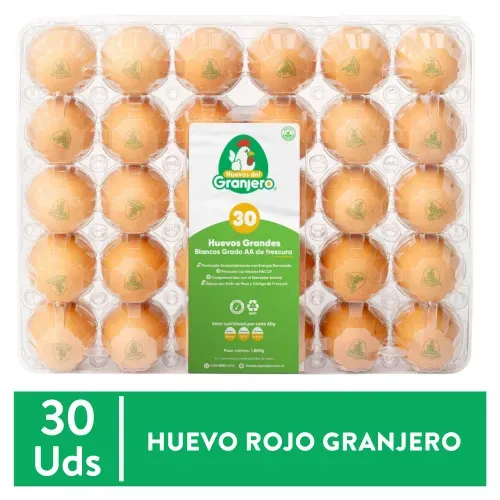 Cajilla Huevo Rojo Granjero 30 Und