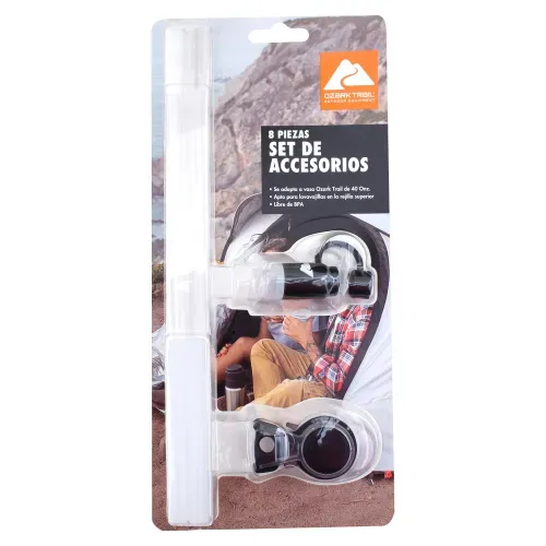 Set accesorios Ozark Trail pajillas de silicone con protectores para vaso de 40 oz - 8 Pzas
