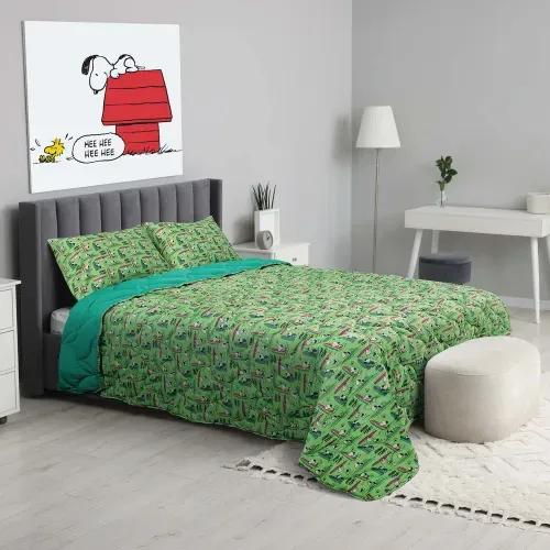 Cubrecama Peanut twin estampado de surf