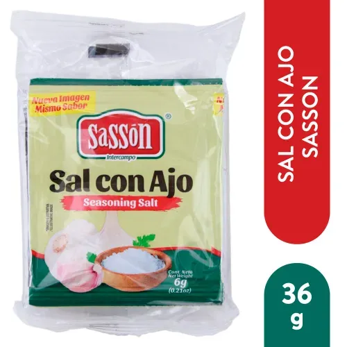 Especia Sasson sal de ajo sobre 6 Pack - 36 g