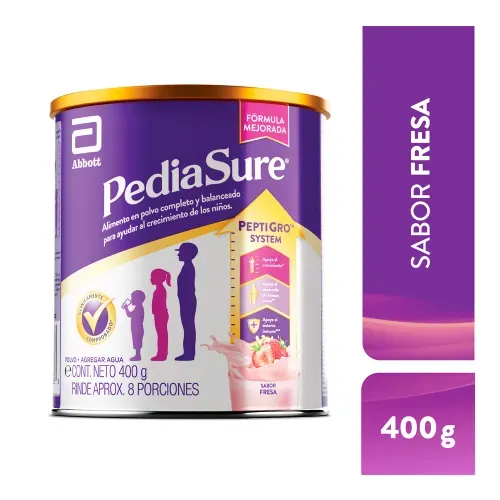 Complemento Nutricional Pediasure Peptigro Fresa con proteína, vitaminas para el crecimiento de los niños - 400 g