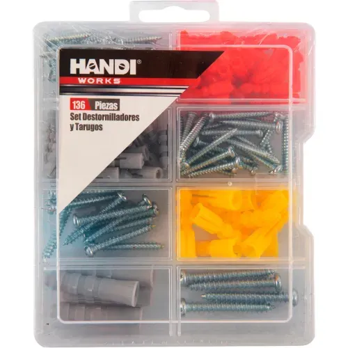 Set Destornilladores Y Tarugos Handi Works -136 Piezas