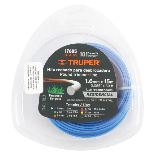 Hilo Truper Para Desbrozadora 1.6mmx15m