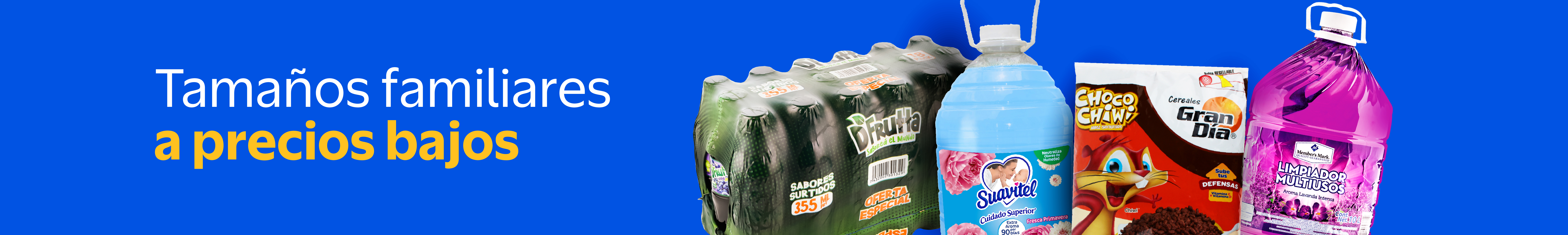 Productos en tamaños familiares  para ahorrar más en Walmart